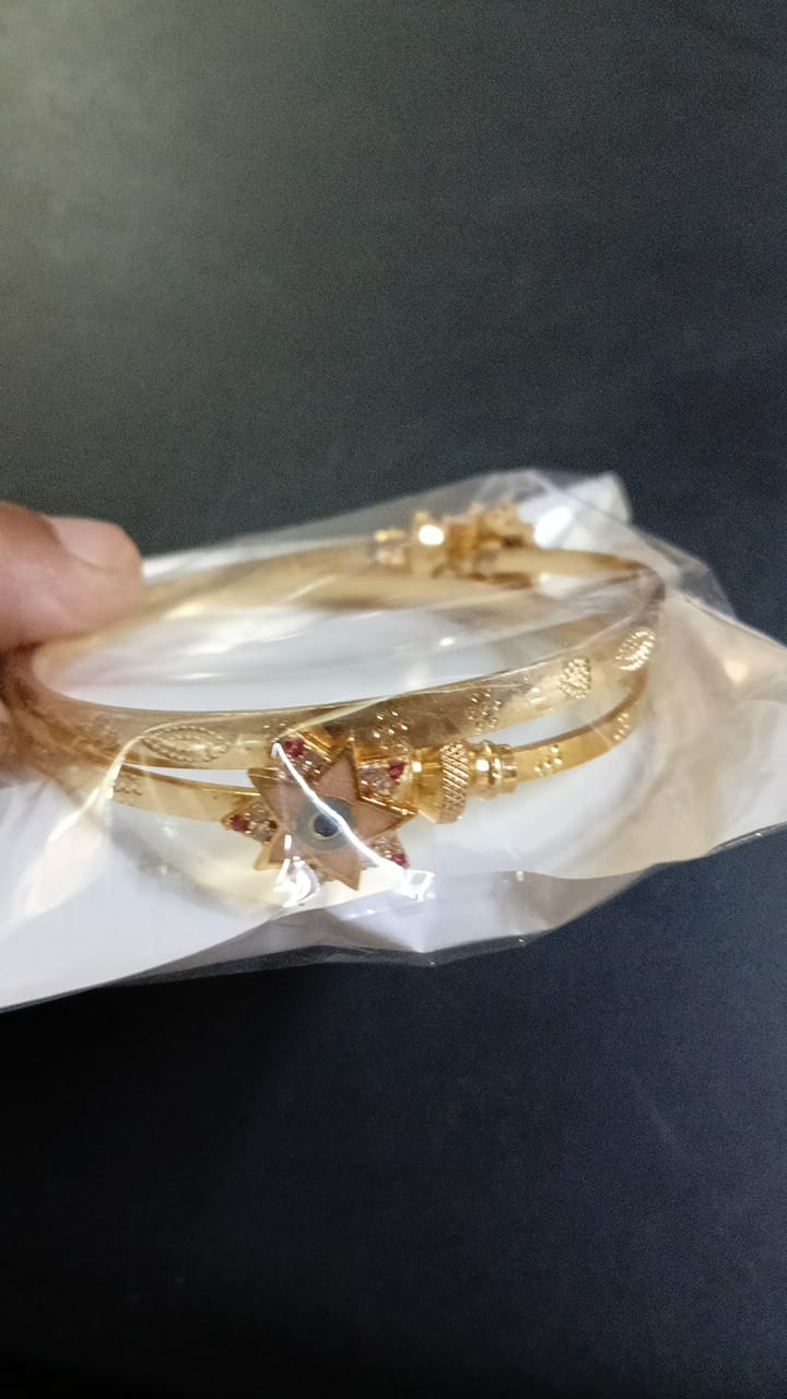 Lady Super Fancy Wider Gold Diamond Braclet 2Pc