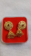 Lady Fancy Gold Ear Top Glossy Finish with Diamonds