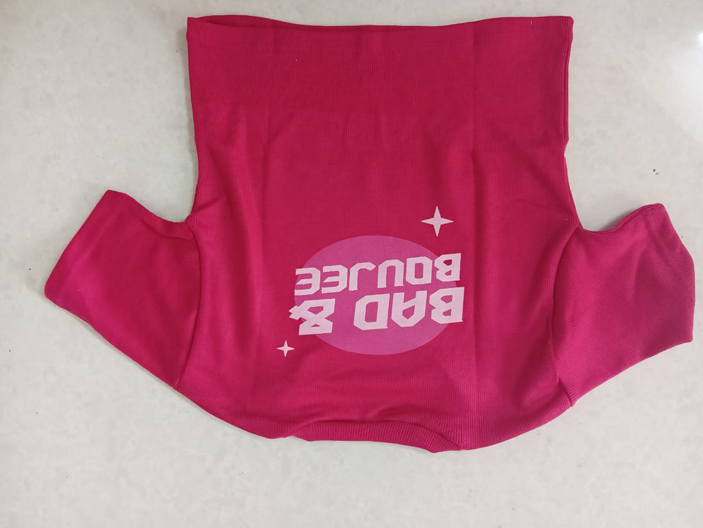 Womens T Shirt CROP TOP Front Back Print