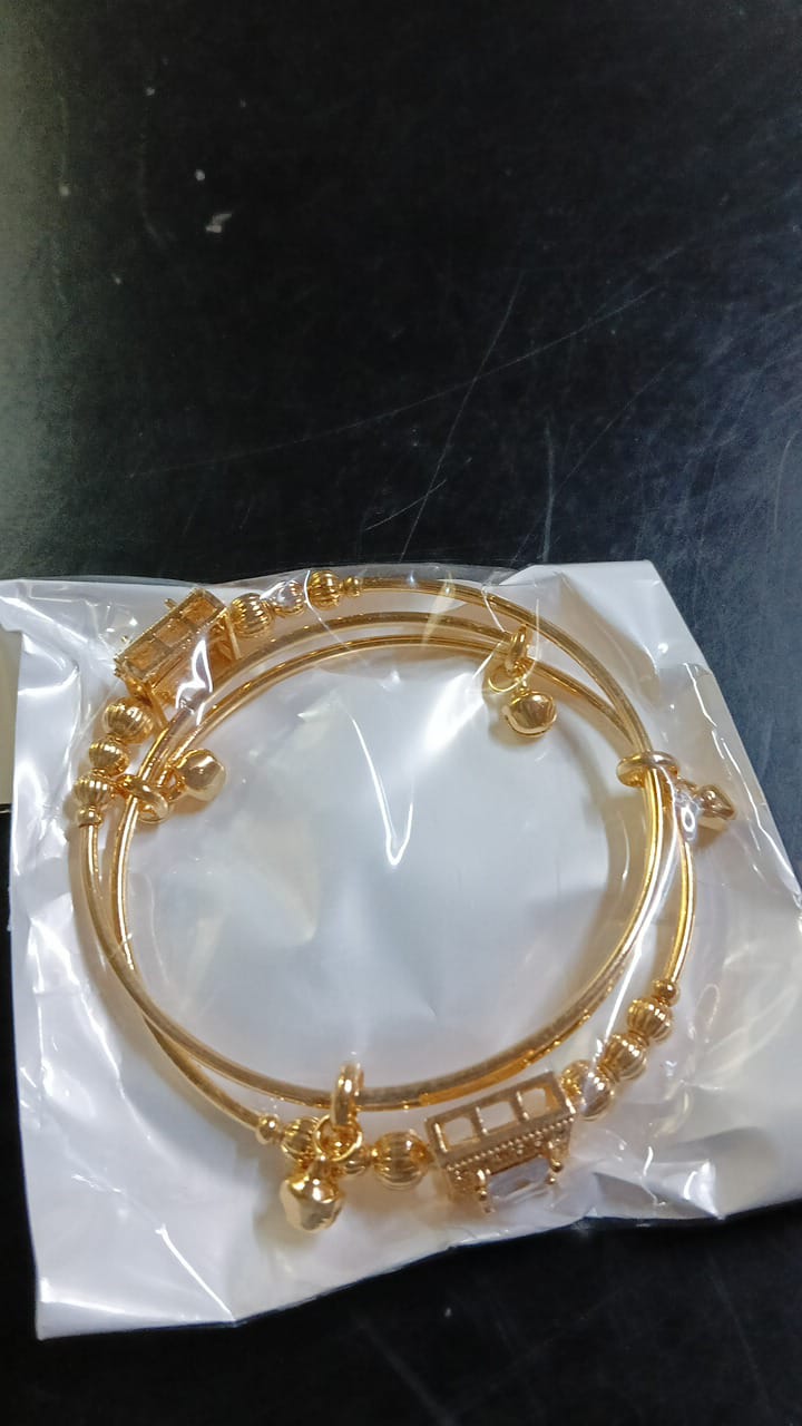 Lady Fancy Silm Gold Diamond Braclet 2Pc