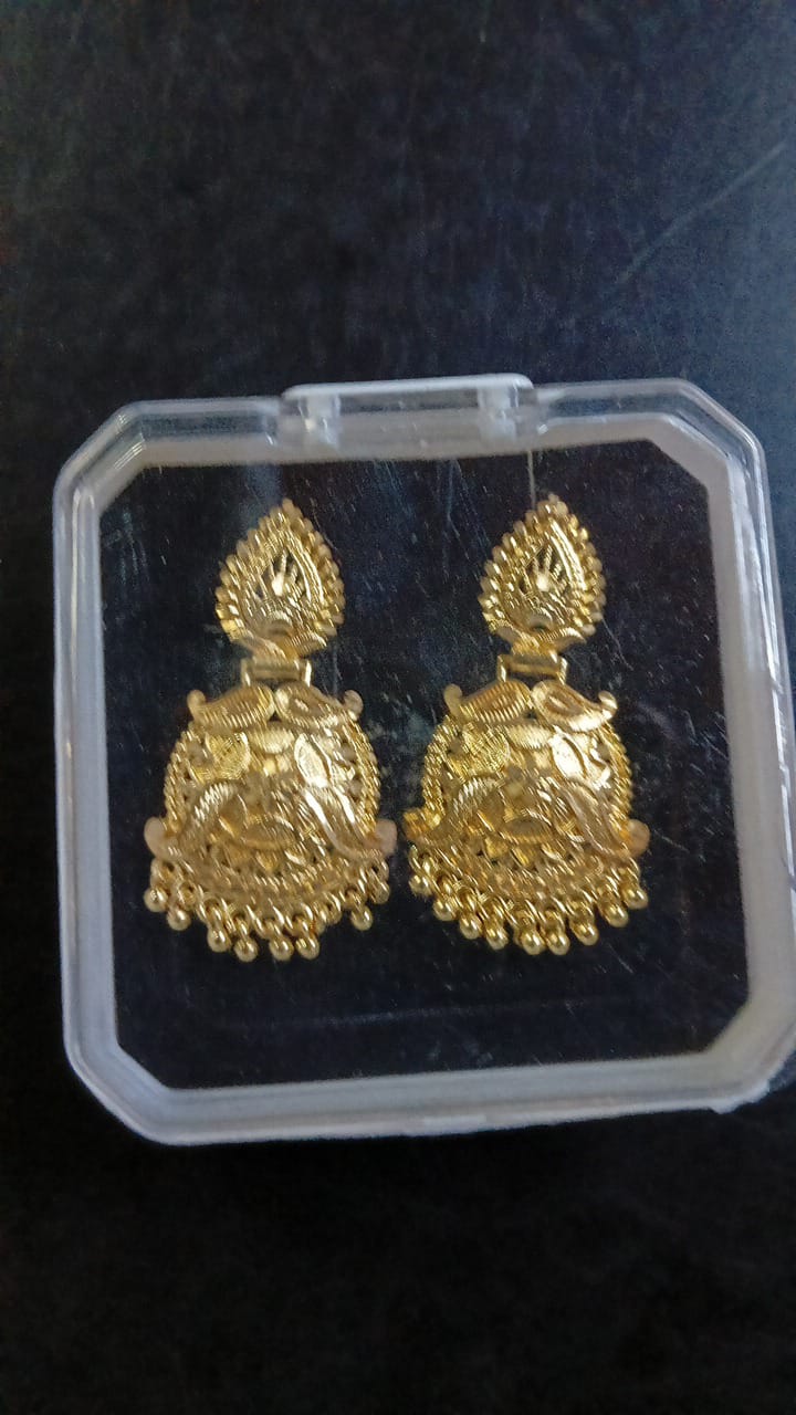 Lady Fancy Ear Tops Matt Finish With Diamonds Multi