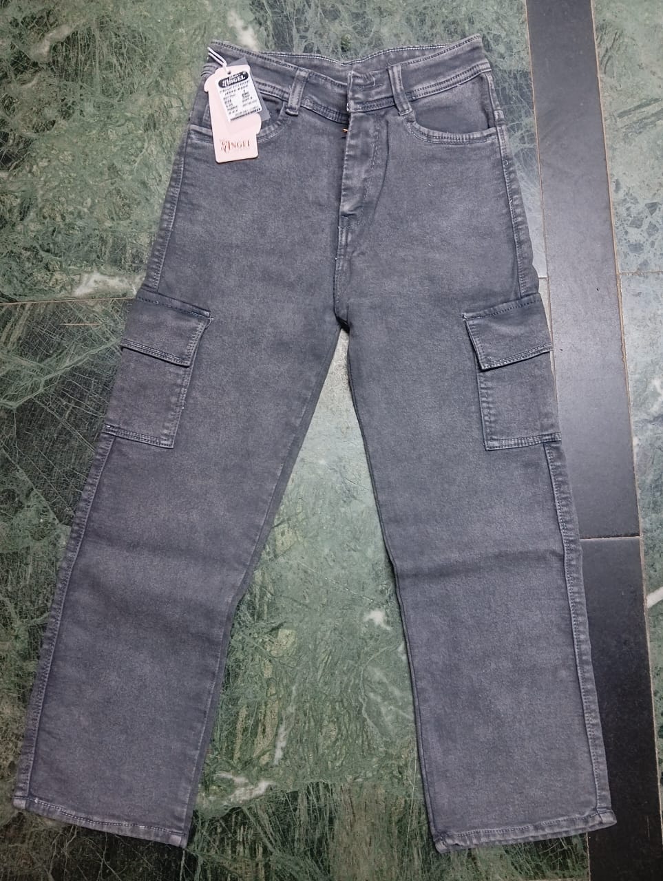 Kids Girl Jeera Wash Jeans 6 Pocket Cargo