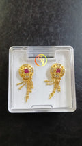 Lady Fancy Ear Tops Matt Finish With Diamonds Multi