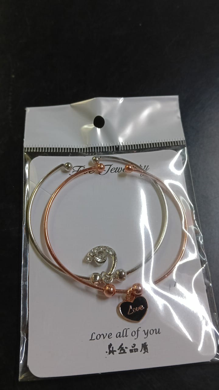 Lady Simple Silm Diamond Braclet 2Pc