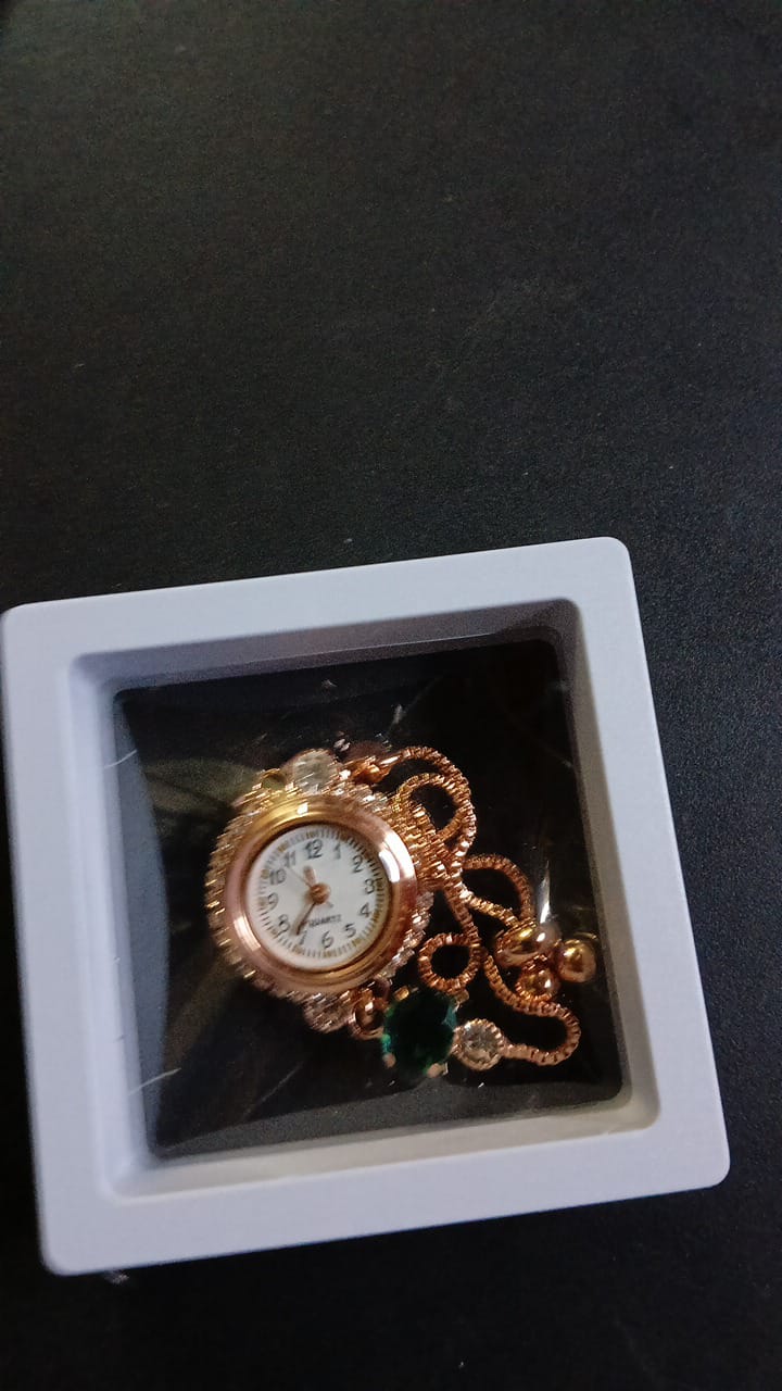 Lady Fancy Chain Slim Watch Bacelet Dark Diamonds