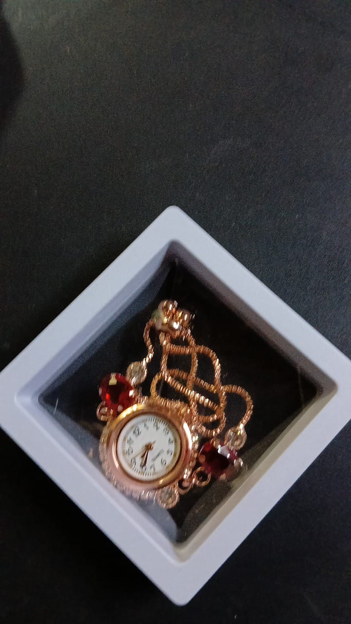 Lady Fancy Chain Slim Watch Bacelet Dark Diamonds