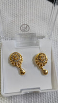Lady Fancy Gold Ear Top Matte Finish with Diamonds