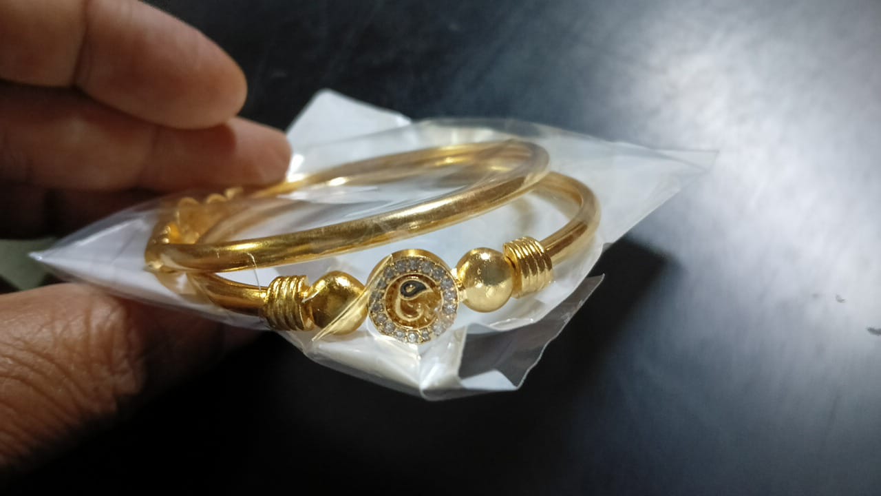 Lady Super Fancy Wider Gold Diamond Braclet 2Pc