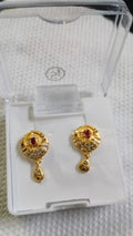 Lady Fancy Gold Ear Top Matte Finish with Diamonds