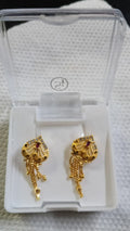 Lady Fancy Gold Ear Top Matte Finish with Diamonds