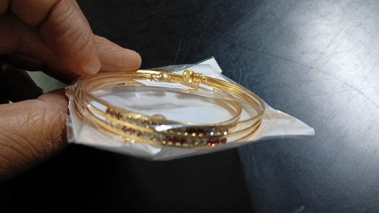 Lady Super Fancy Wider Gold Diamond Braclet 2Pc