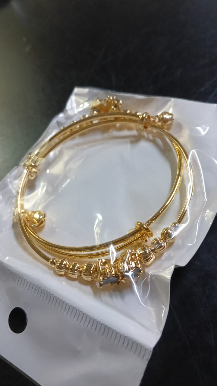 Lady Fancy Silm Gold Diamond Braclet 2Pc