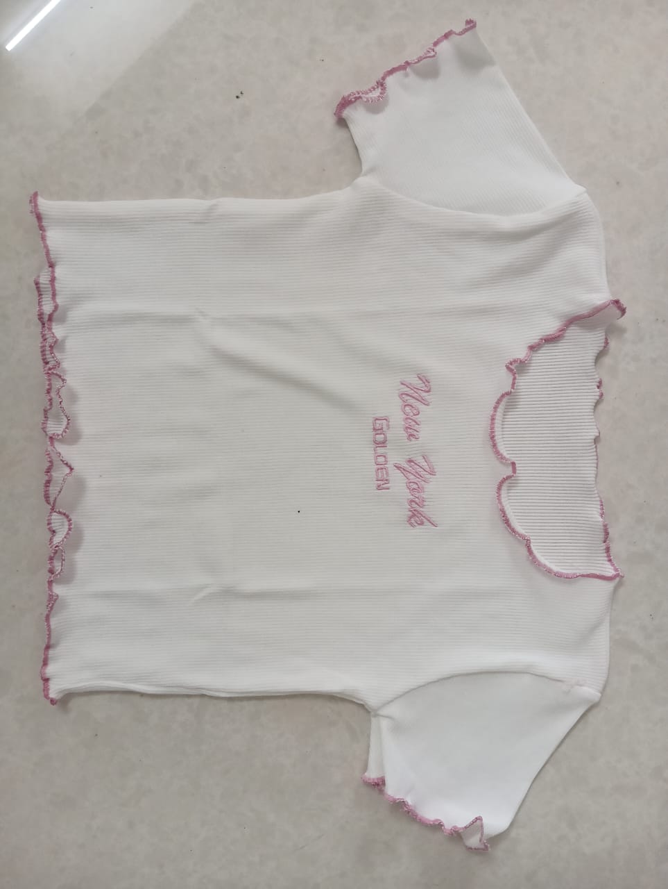 Womens T Shirt CROP TOP Border