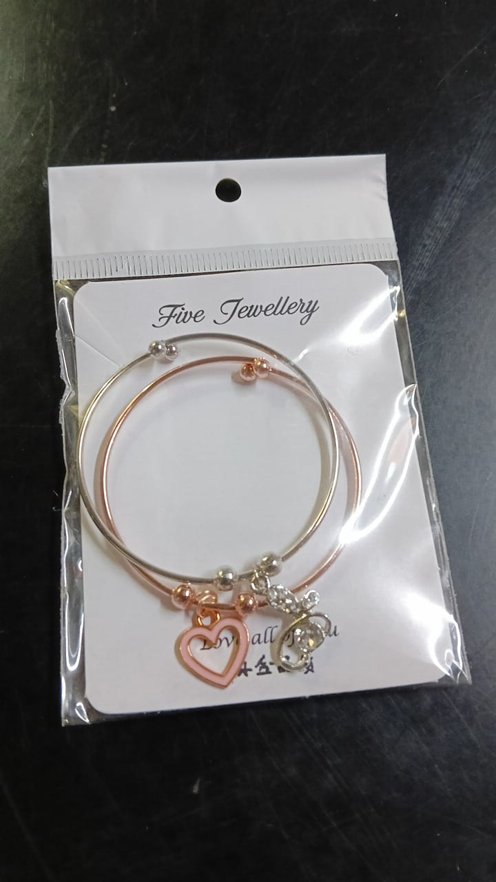 Lady Simple Silm Diamond Braclet 2Pc