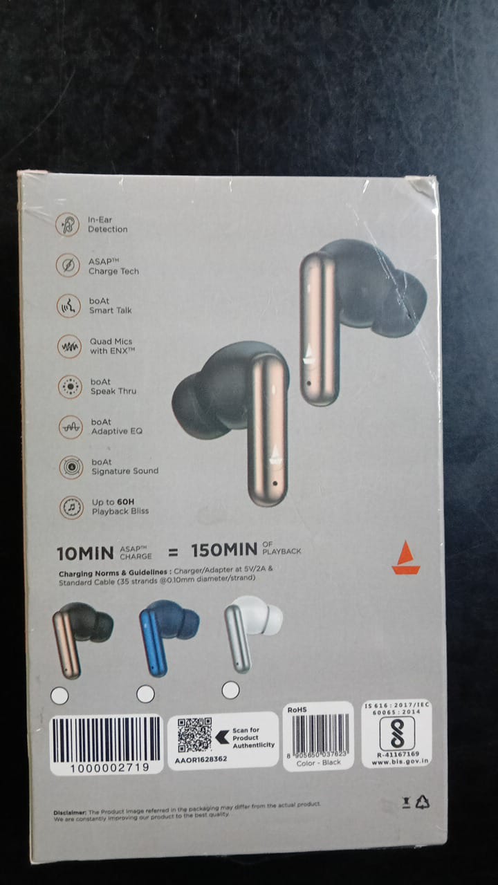 Boat Airdopes -161 Wireless Earphone Black