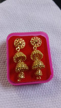 Lady Fancy Gold Ear Top Glossy Finish with Diamonds