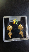 Lady Fancy Gold Ear Top Matte Finish with Diamonds