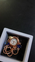 Lady Fancy Chain Slim Watch Bacelet Dark Diamonds