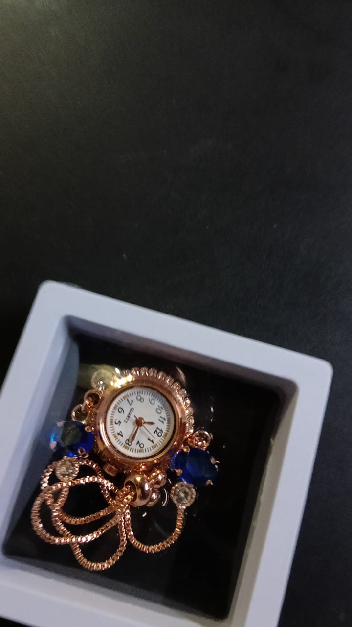Lady Fancy Chain Slim Watch Bacelet Dark Diamonds