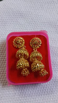 Lady Fancy Gold Ear Top Glossy Finish with Diamonds