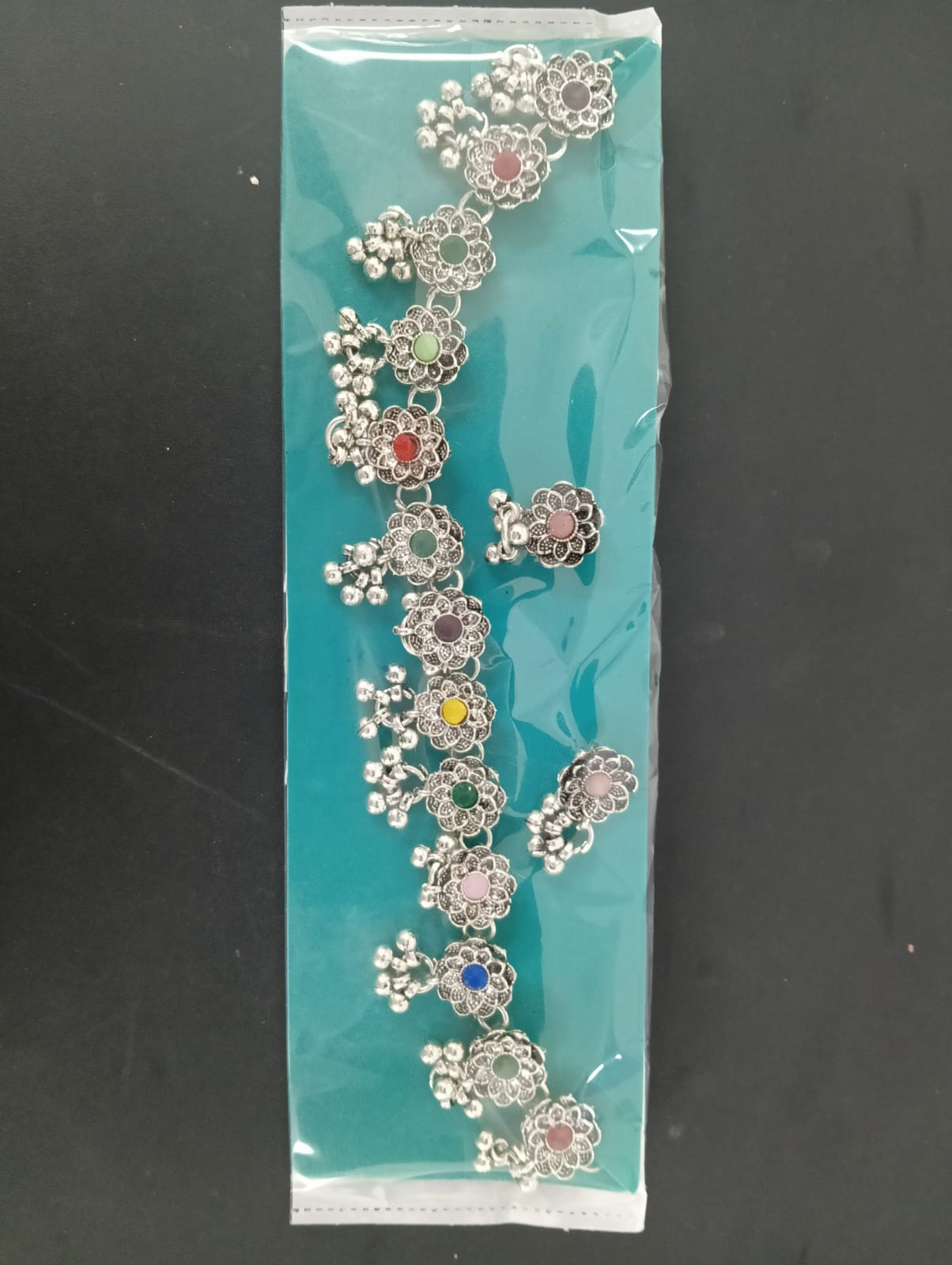 Lady Silver Multicolor Kundan Necklace