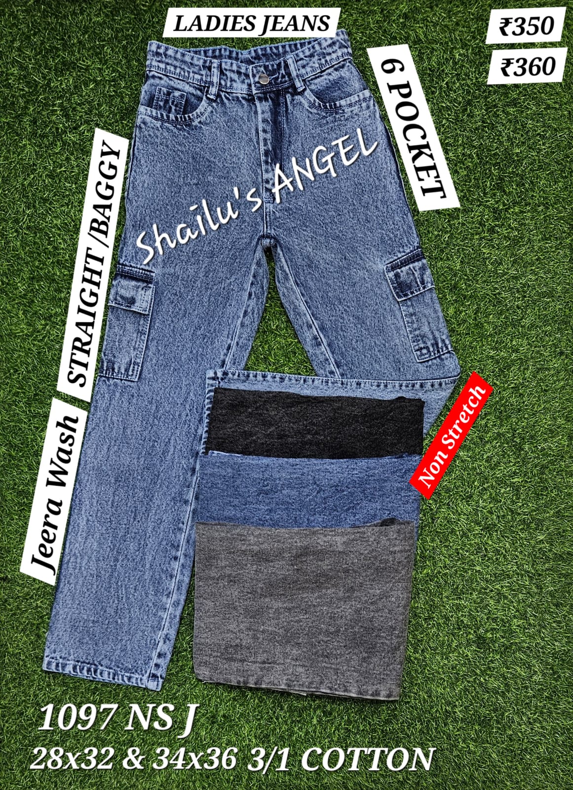 Kids Boy Jeera Wash Jeans 6 Pocket Cargo