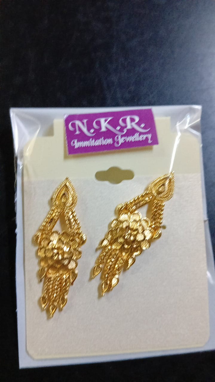 Lady Fancy Ear Tops Matt Finish With Diamonds Multi