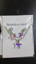 Lady Fancy Silver Necklace & Ear Top Slim