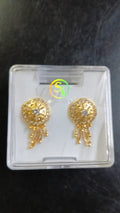 Lady Fancy Gold Ear Top Matte Finish with Diamonds