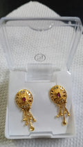 Lady Fancy Gold Ear Top Matte Finish with Diamonds