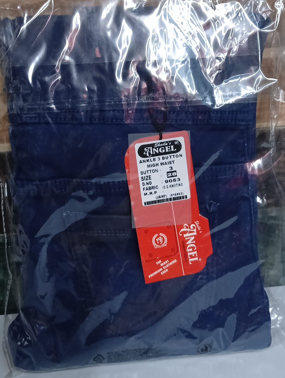 Women Denim Jeans 3 Button Dark Blue