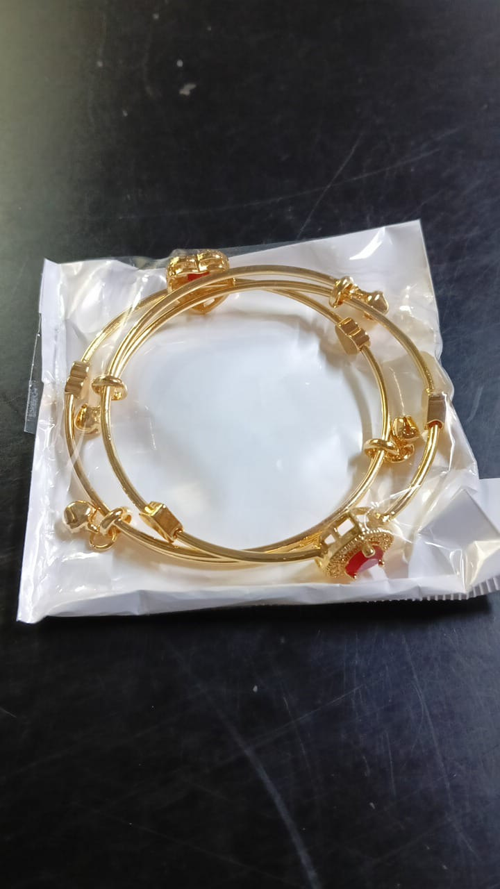 Lady Fancy Silm Gold Diamond Braclet 2Pc