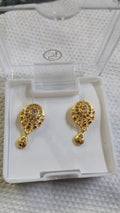 Lady Fancy Gold Ear Top Matte Finish with Diamonds