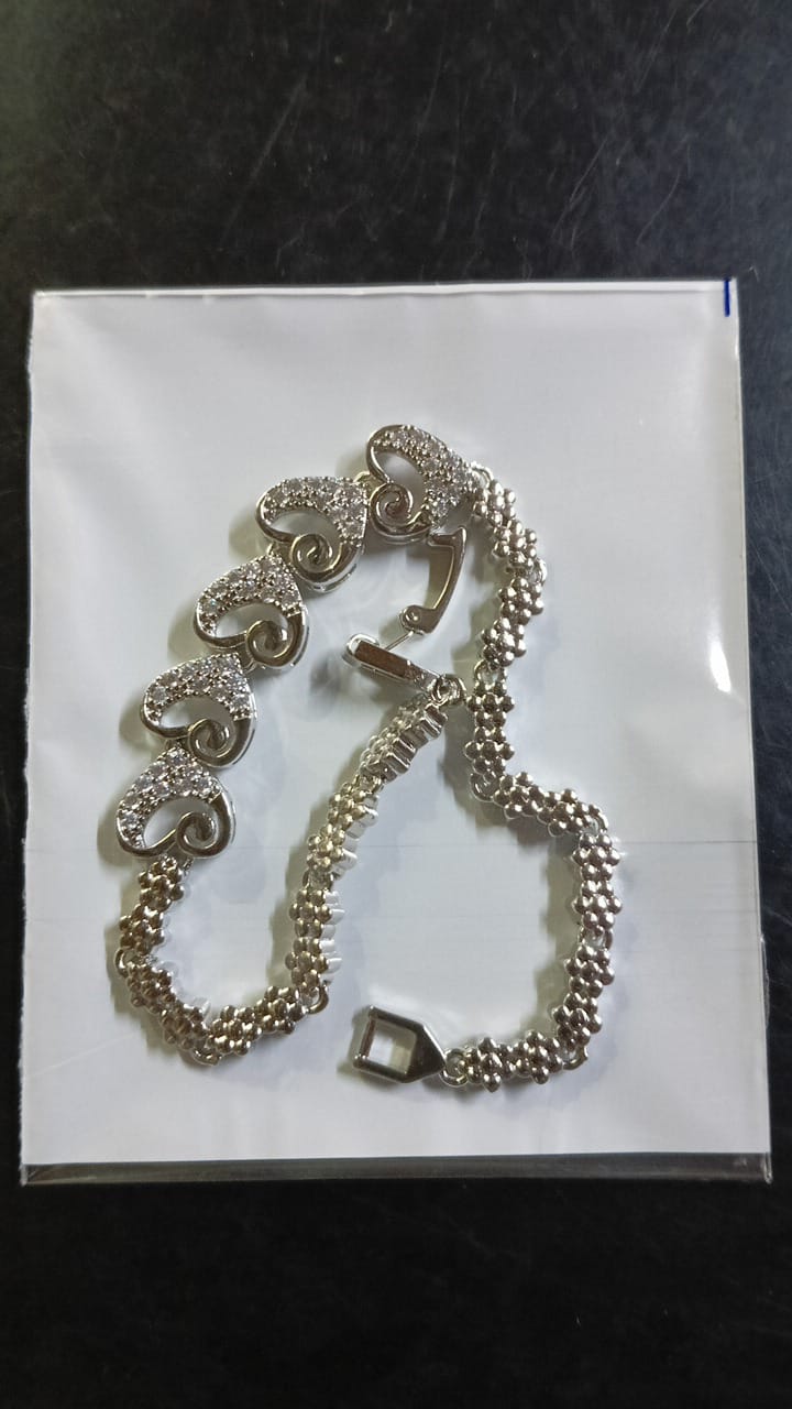 Lady Fancy Wide Heavy Bracelet with Diamonds