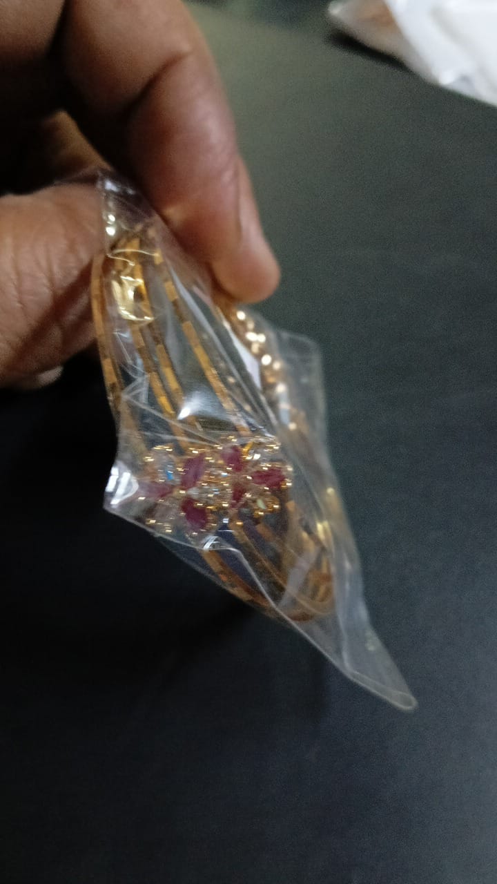 Lady Super Fancy Wider Gold Diamond Braclet 2Pc