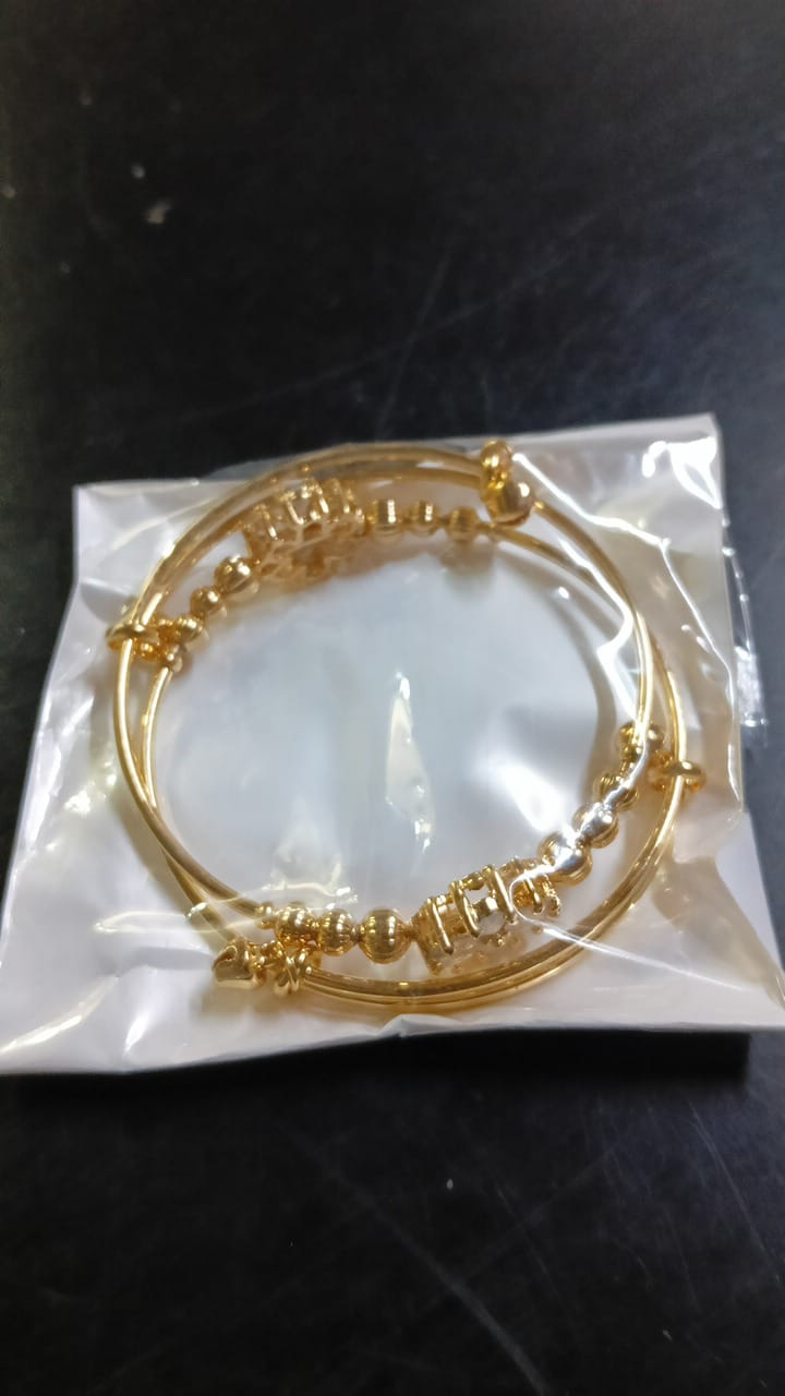 Lady Fancy Silm Gold Diamond Braclet 2Pc