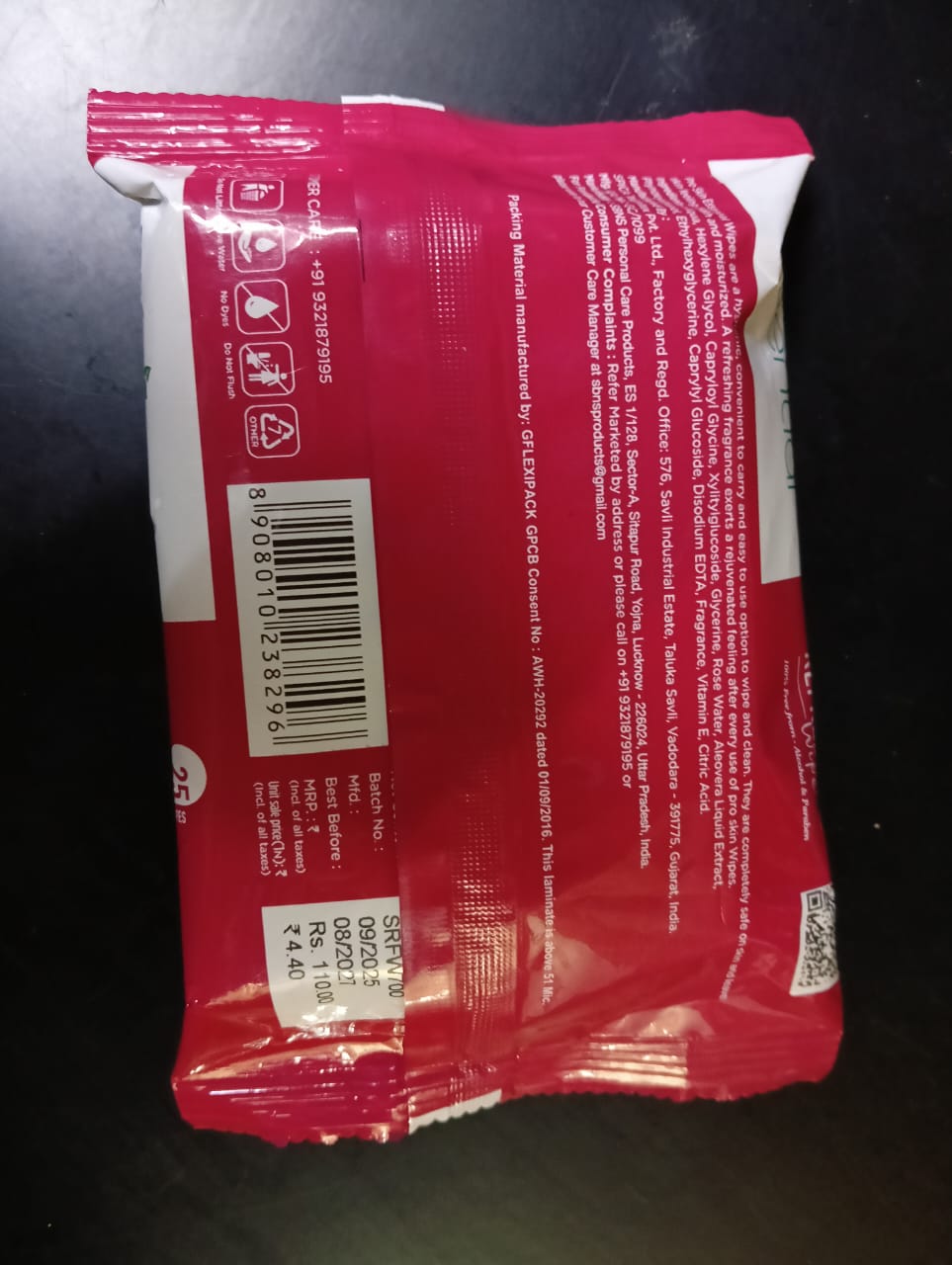 ROSE WATER 25 WIPES (SKIN CARE)-HE N SHE