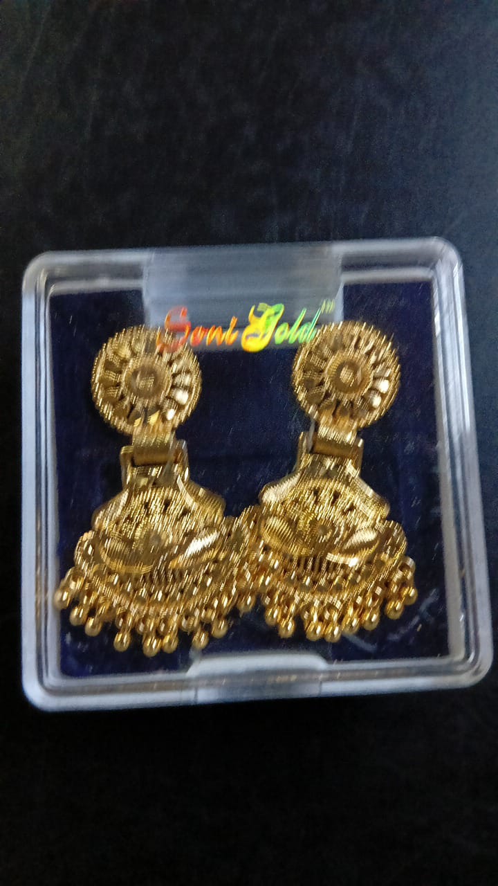 Lady Fancy Ear Tops Matt Finish With Diamonds Multi