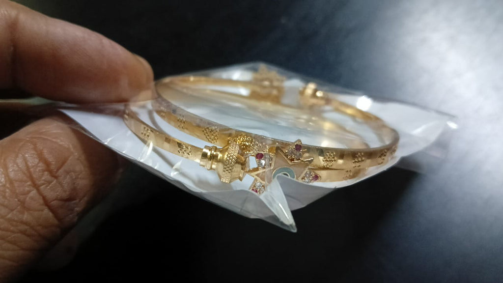 Lady Super Fancy Wider Gold Diamond Braclet 2Pc