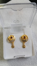 Lady Fancy Gold Ear Top Matte Finish with Diamonds