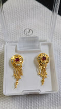 Lady Fancy Gold Ear Top Matte Finish with Diamonds