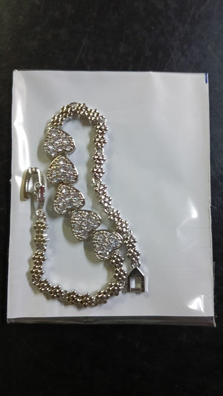Lady Fancy Wide Heavy Bracelet with Diamonds