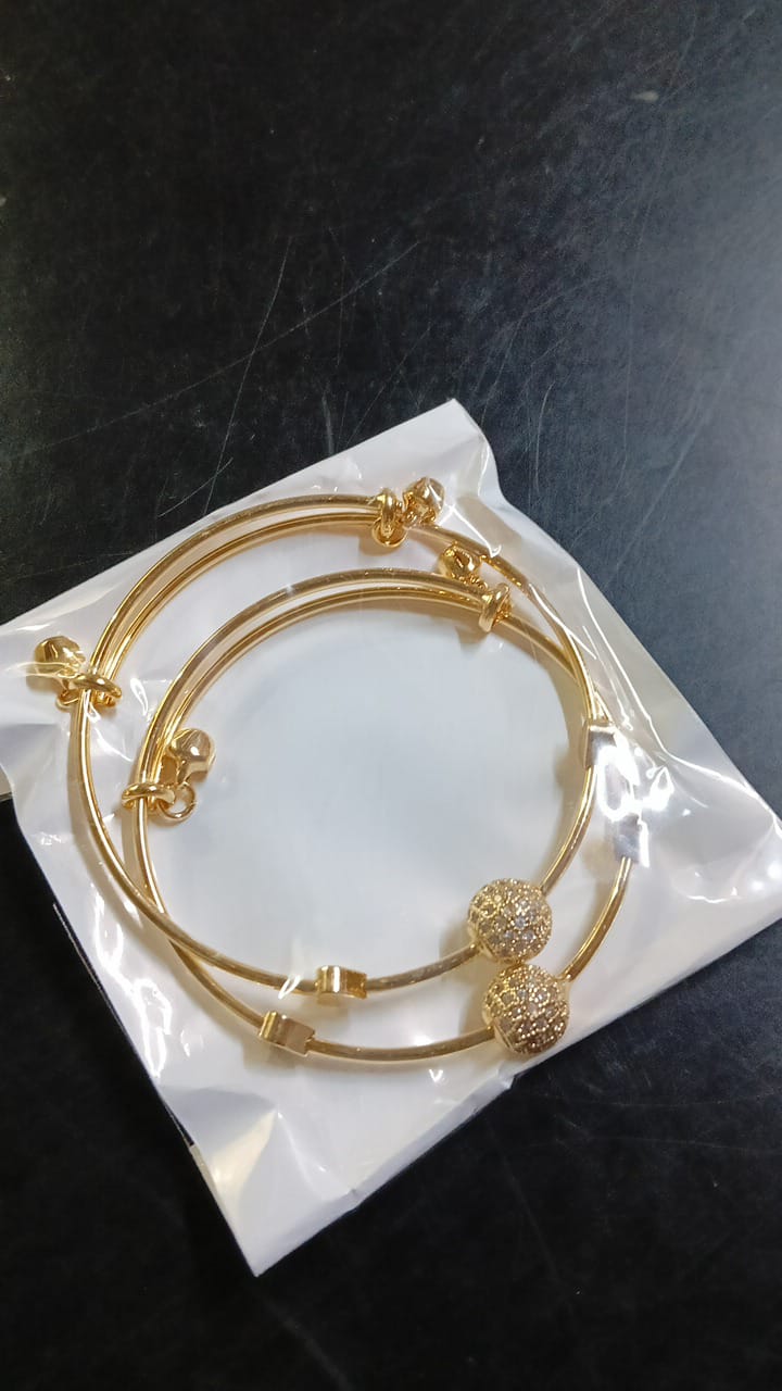 Lady Fancy Silm Gold Diamond Braclet 2Pc