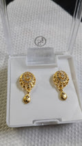 Lady Fancy Gold Ear Top Matte Finish with Diamonds
