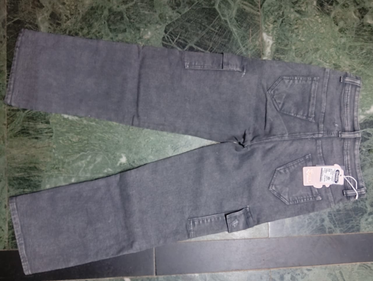 Kids Girl Jeera Wash Jeans 6 Pocket Cargo