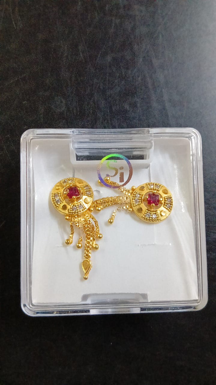 Lady Fancy Ear Tops Matt Finish With Diamonds Multi